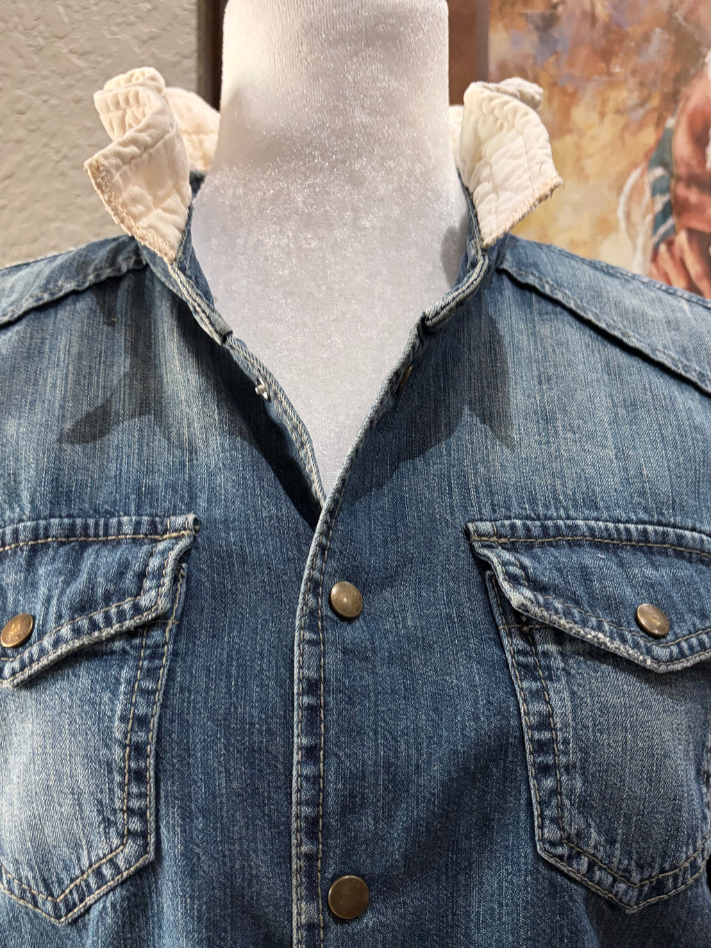 Denim Quilt Shirt- Small