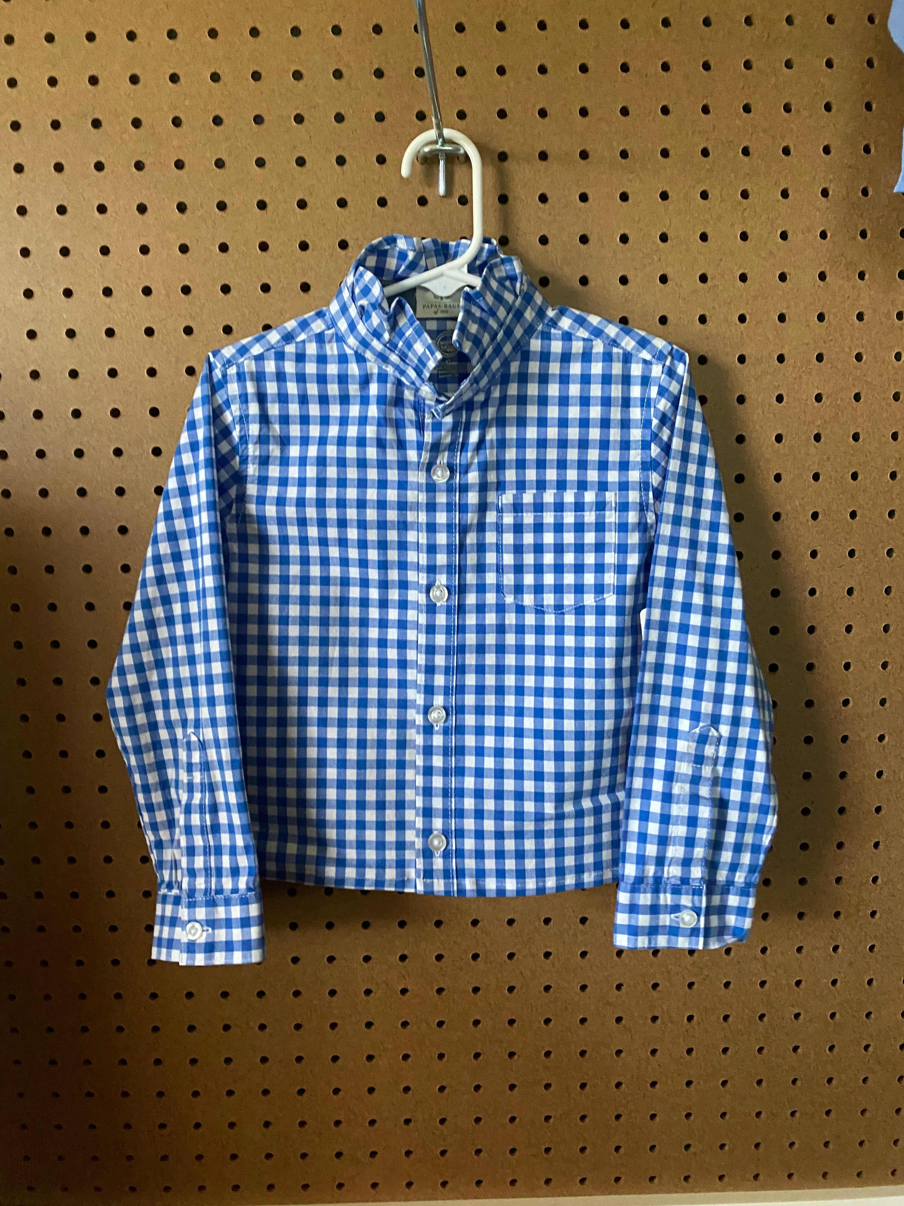 Papas Shorties~ Blue Check 4T