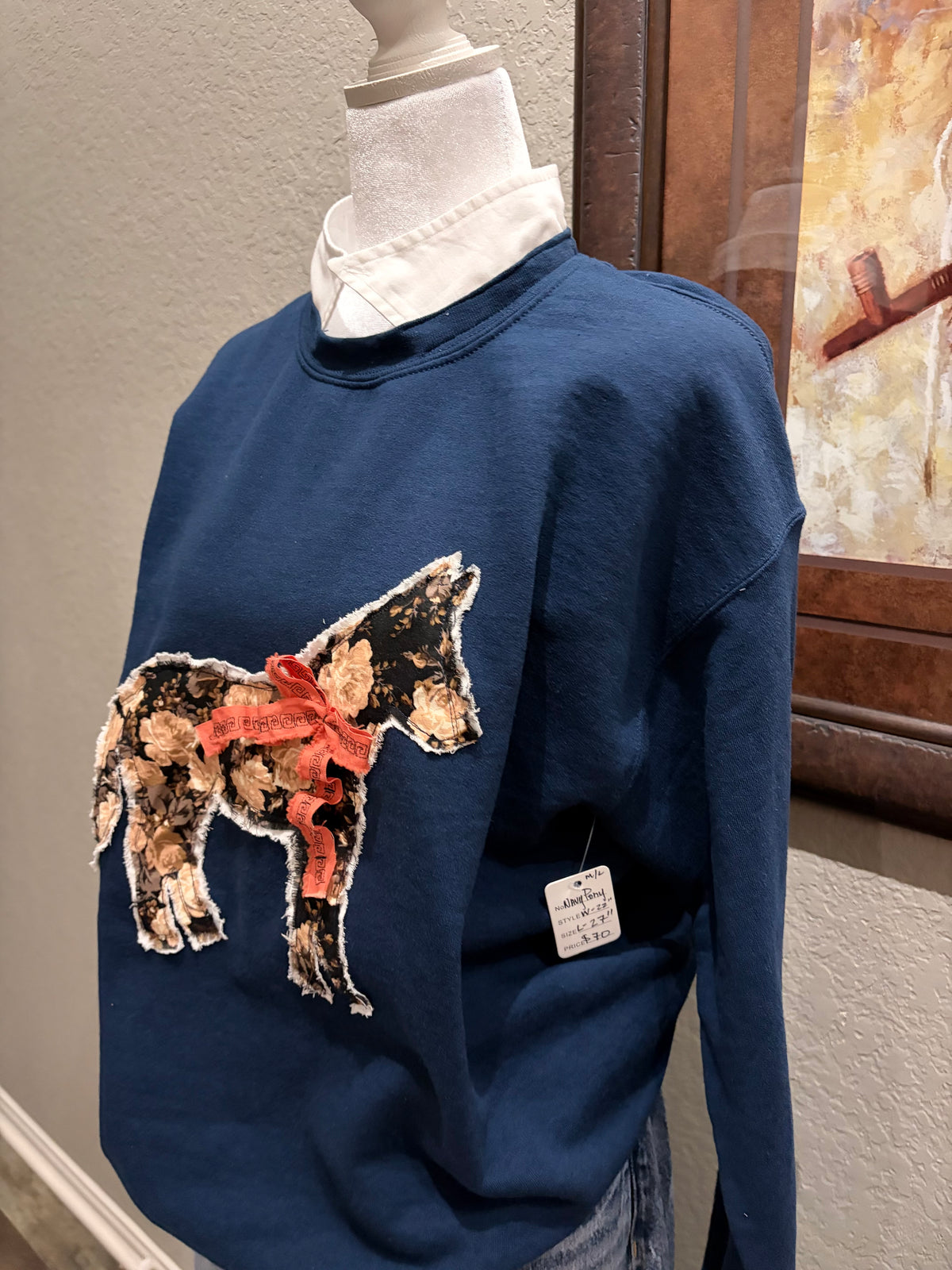 Papas Navy Pony Sweatshirt~ M/L