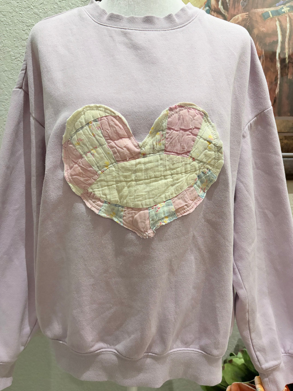 Purple Patch Quilt Sweatshirt- M/L