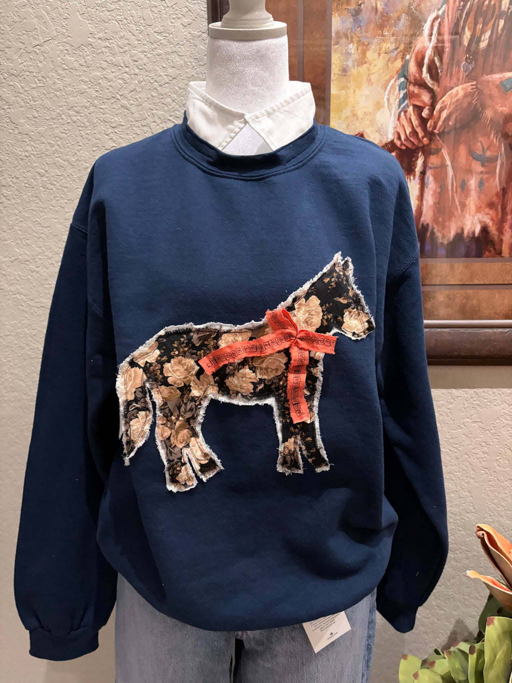Papas Navy Pony Sweatshirt~ M/L