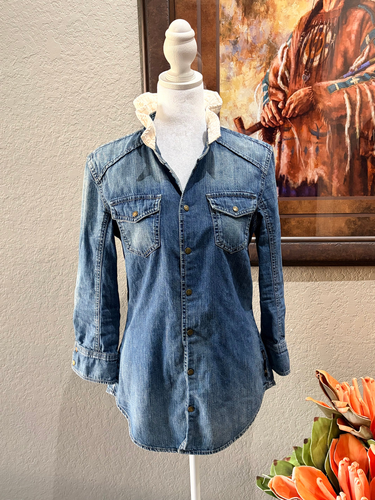 Denim Quilt Shirt- Small