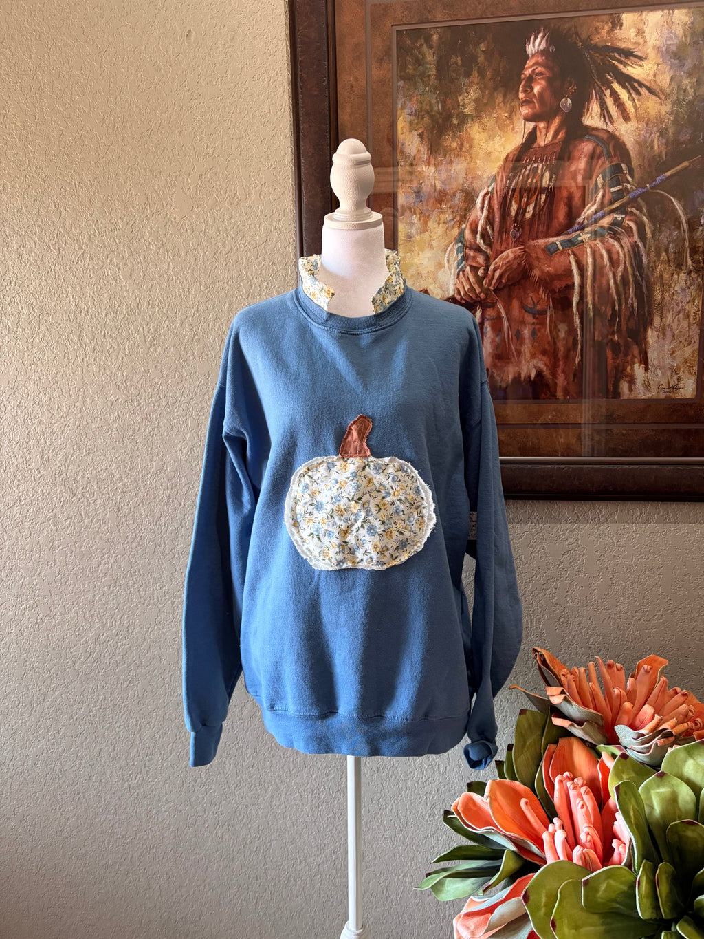 Papas Floral Pumpkin Sweatshirt ~M/L