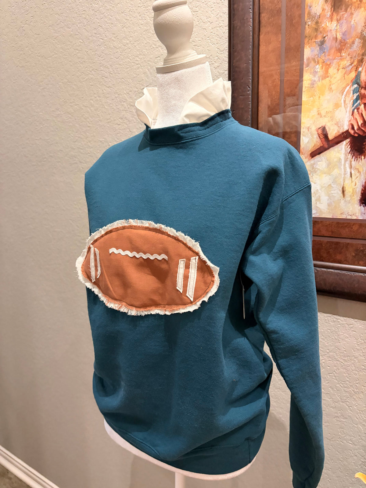 Papas Teal Football Sweatshirt~ S/M