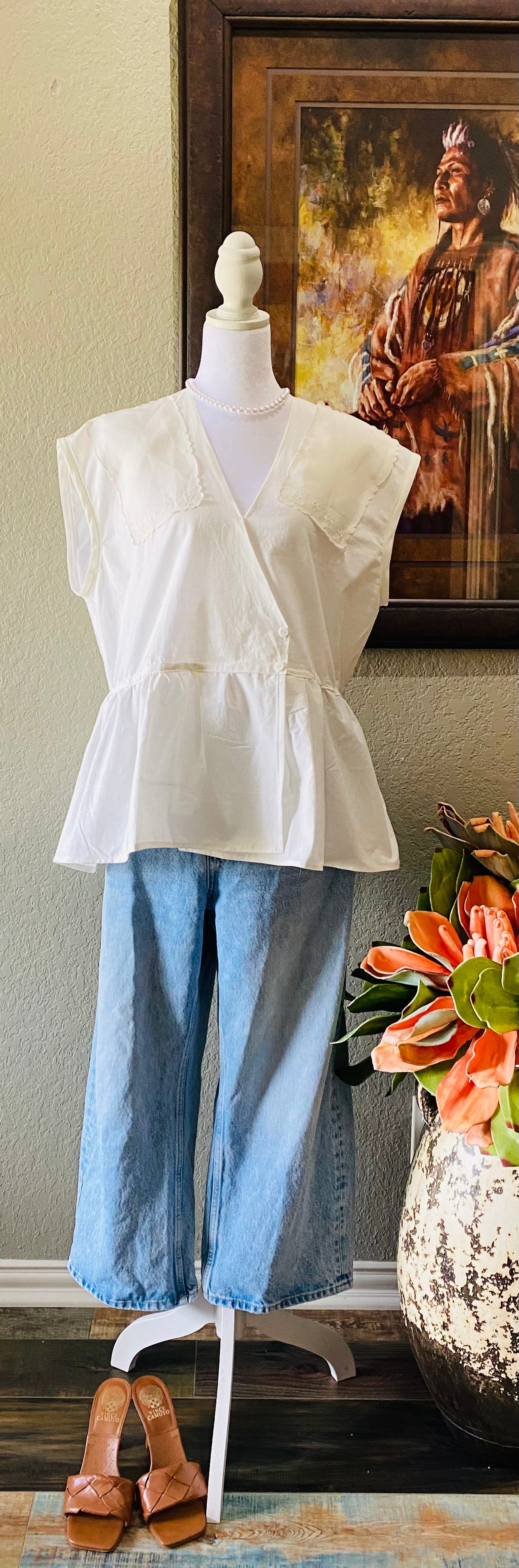Betty Peplum Top~ Heirloom Collection 🌼