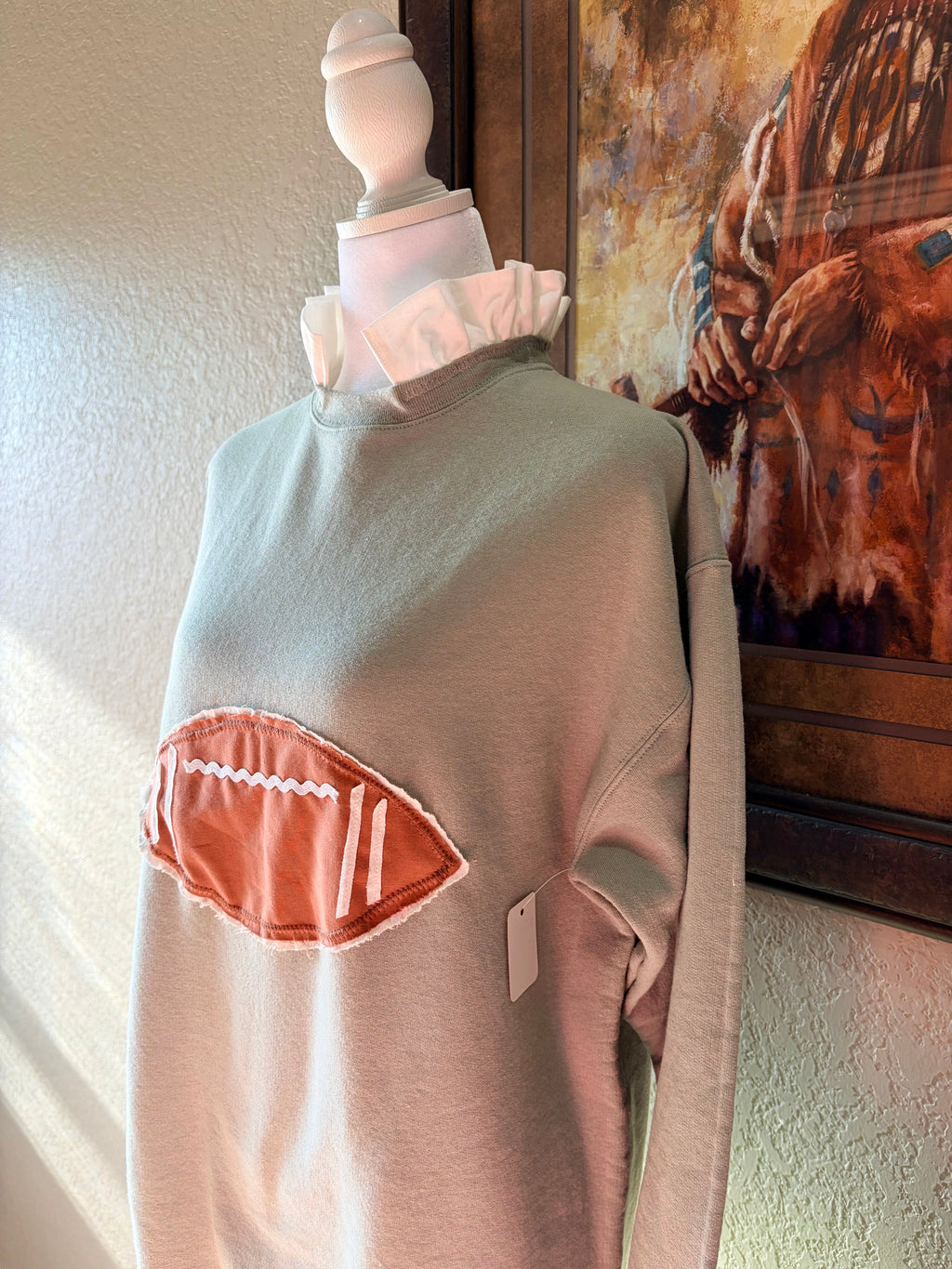 Papas Olive Football Sweatshirt~ M/L