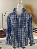 Blue Plaid Ruffle~ Large🩵💙