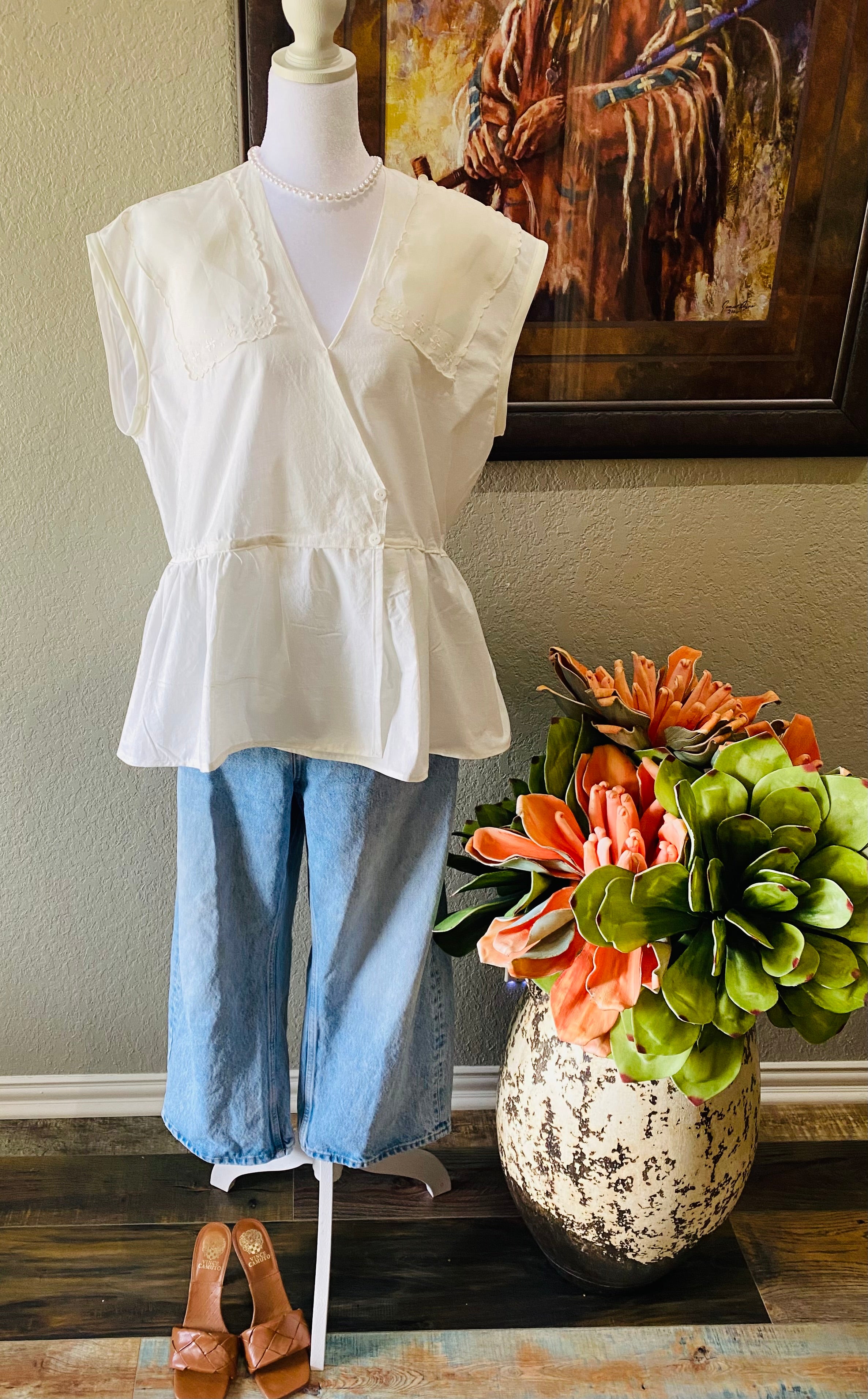 Betty Peplum Top~ Heirloom Collection 🌼