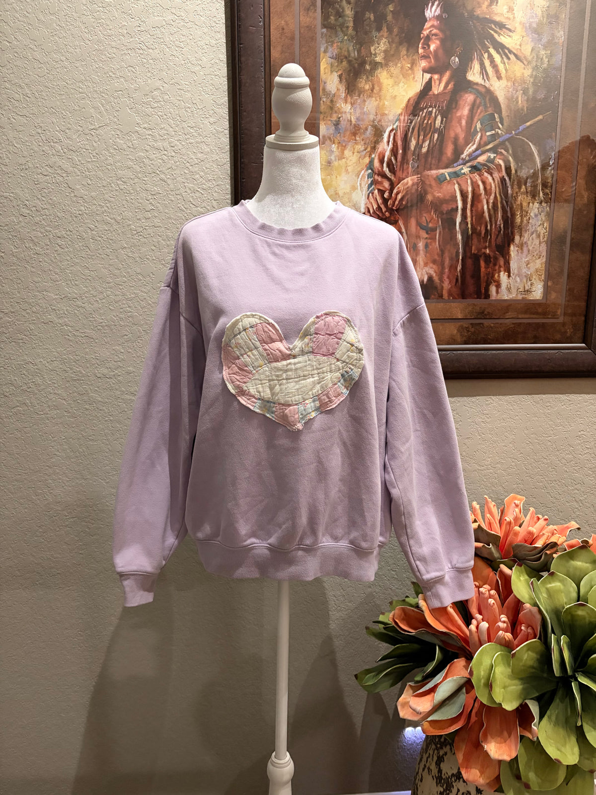Purple Patch Quilt Sweatshirt- M/L