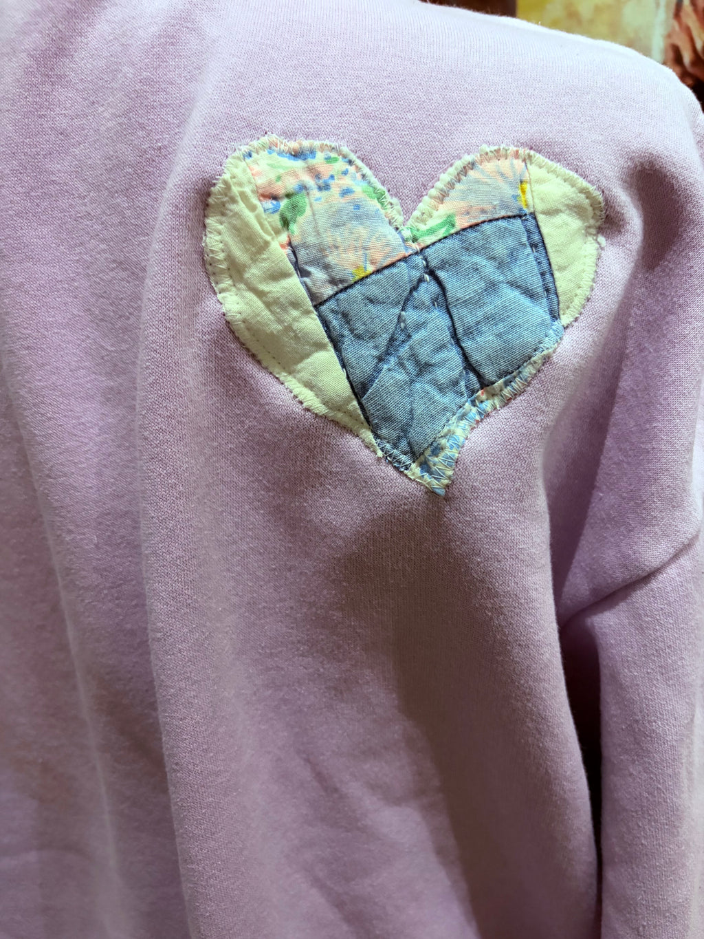 Purple Patch Quilt Sweatshirt- M/L