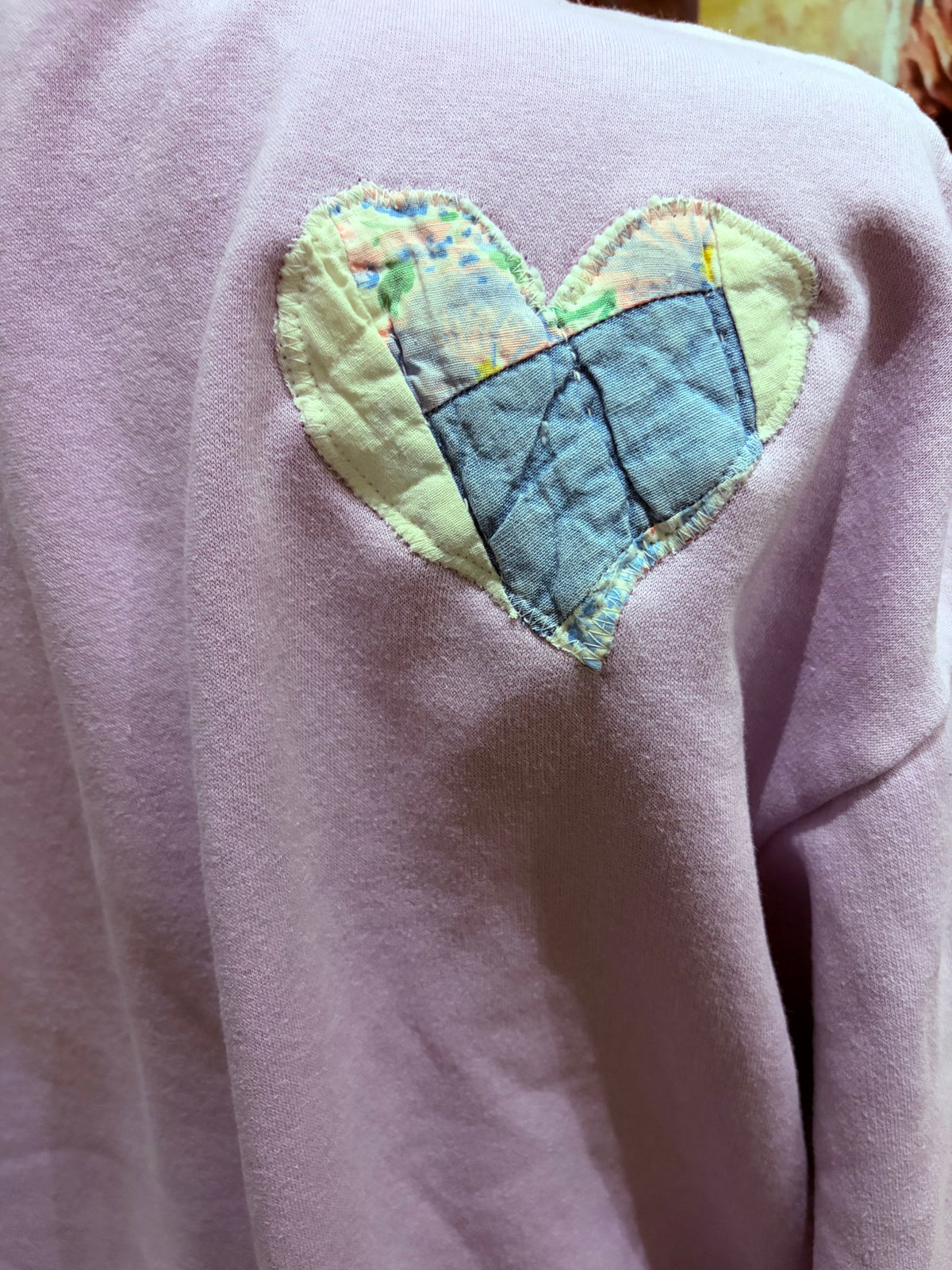 Purple Patch Quilt Sweatshirt- M/L