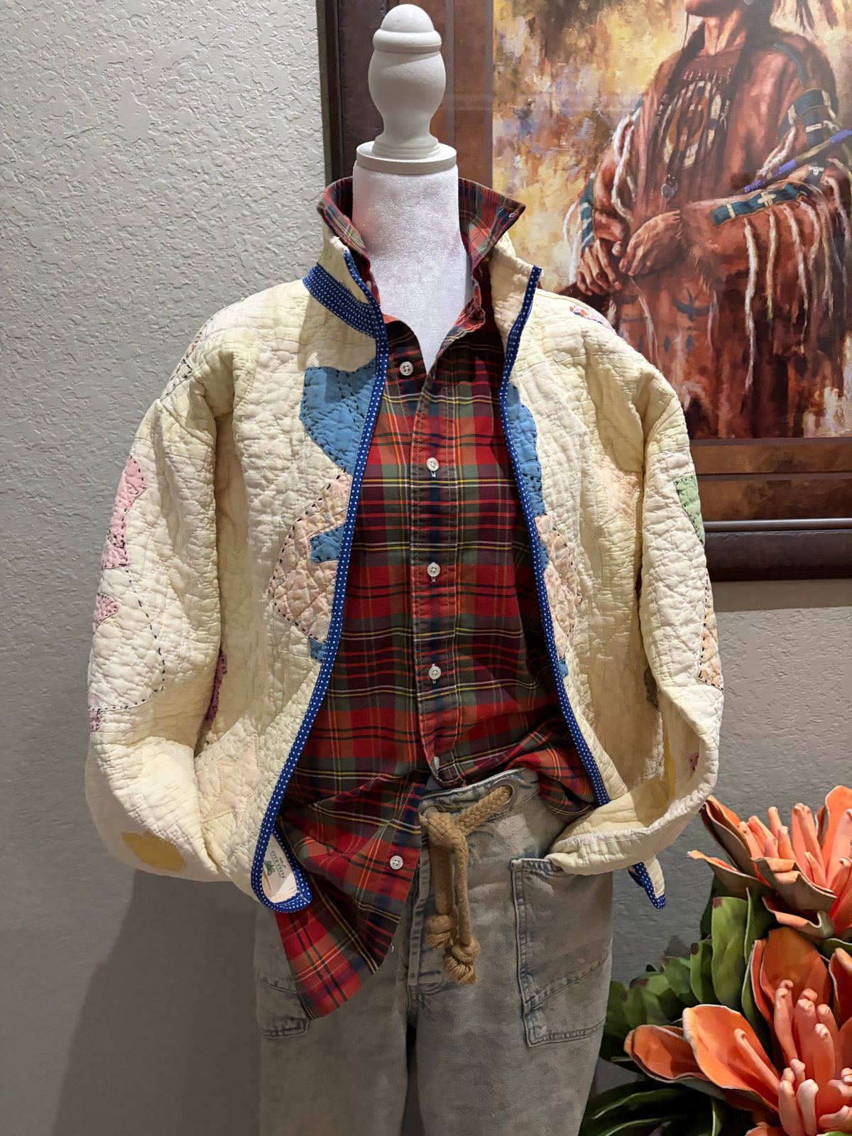 Papas Red Plaid Sugar Sack Shirt- M/L