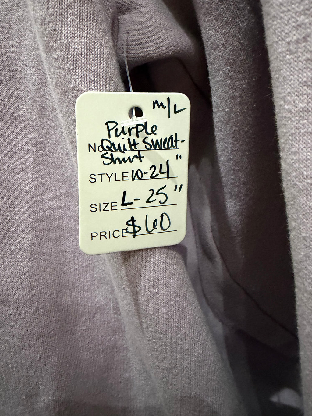 Purple Patch Quilt Sweatshirt- M/L