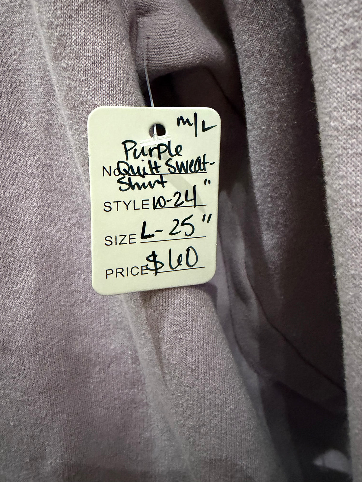 Purple Patch Quilt Sweatshirt- M/L