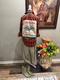 Papas Red Plaid Sugar Sack Shirt- M/L