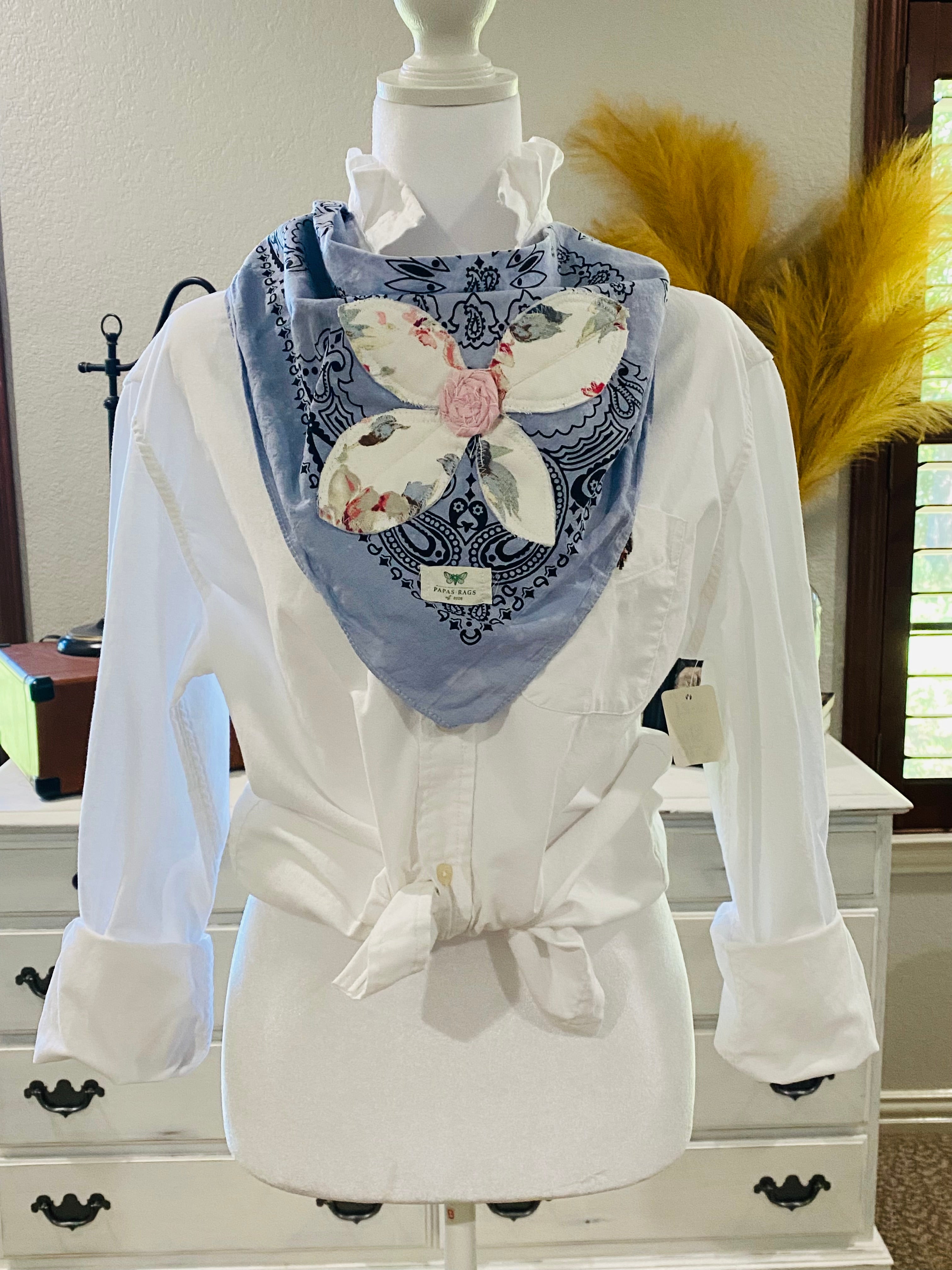Papas Wild Rags~ Blue Floral