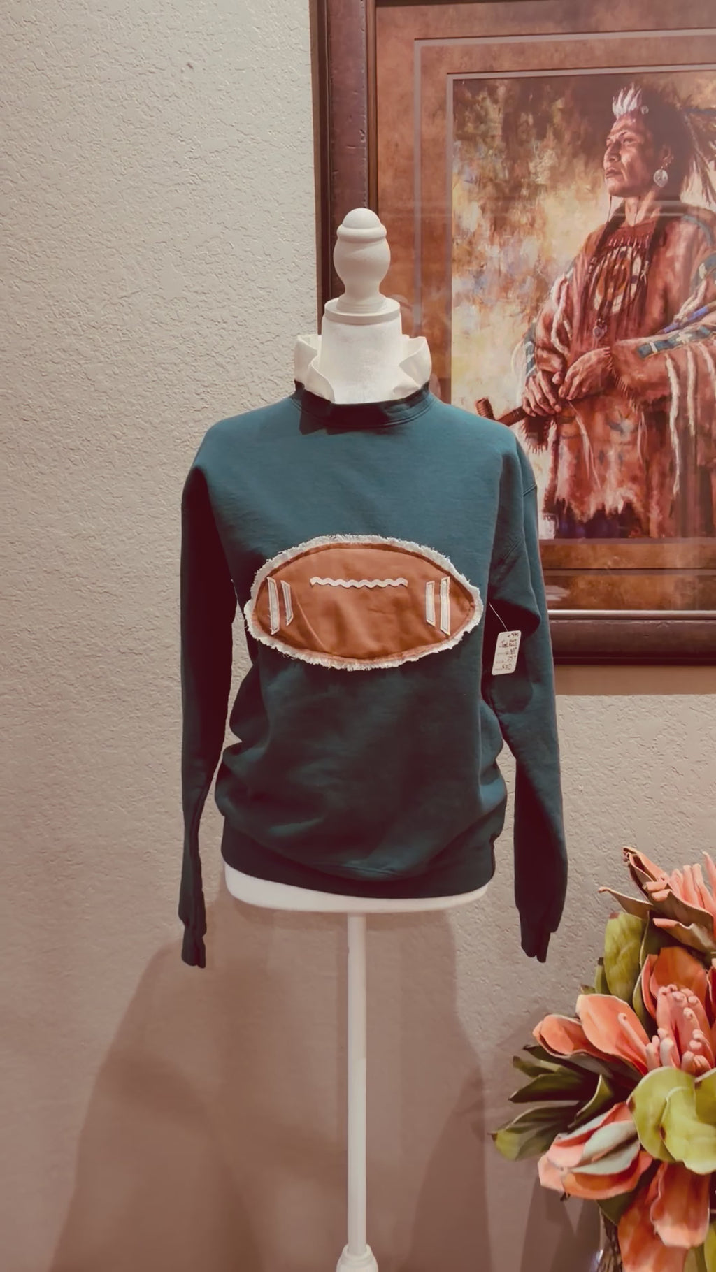 Papas Teal Football Sweatshirt~ S/M