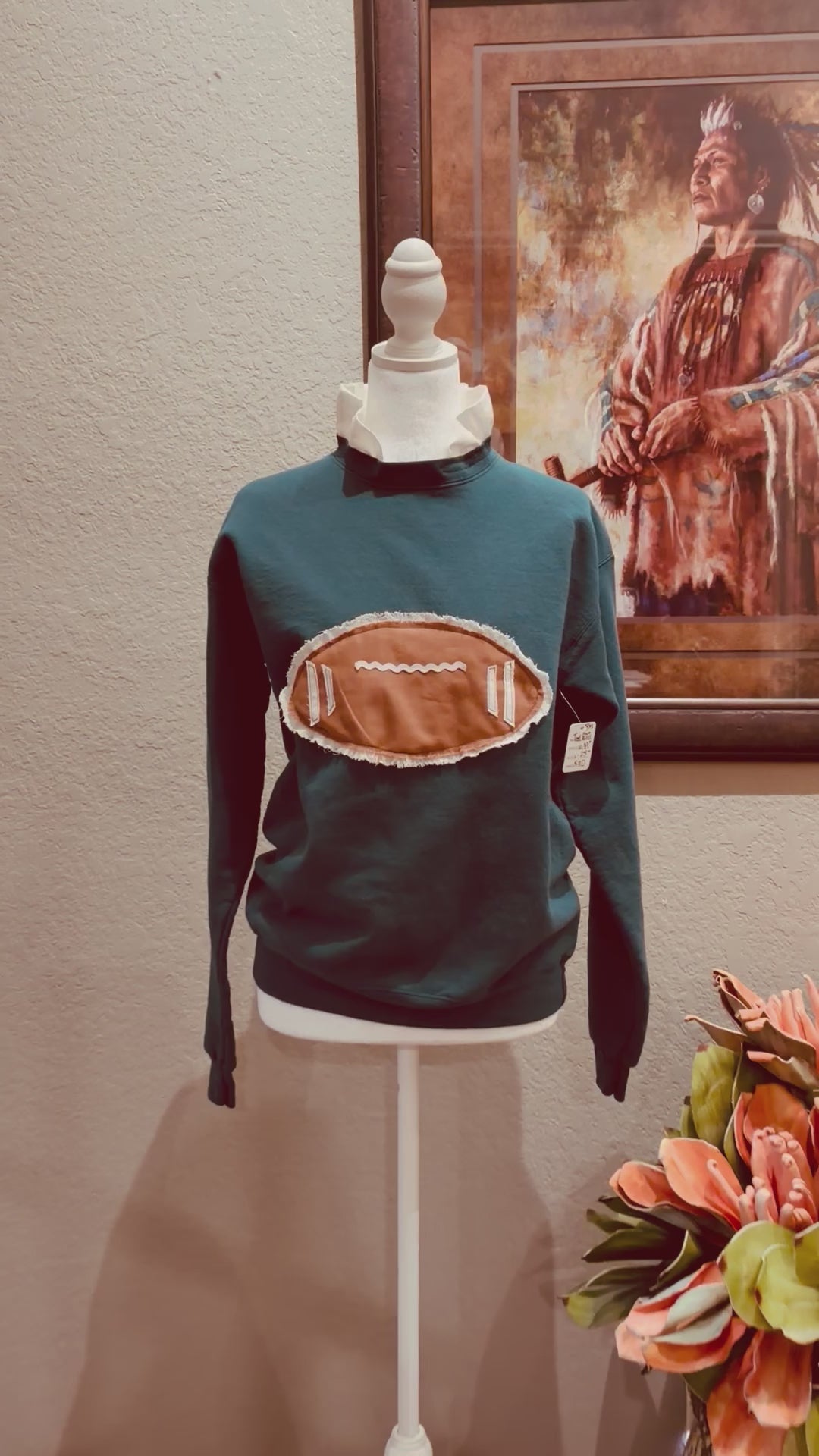 Papas Teal Football Sweatshirt~ S/M