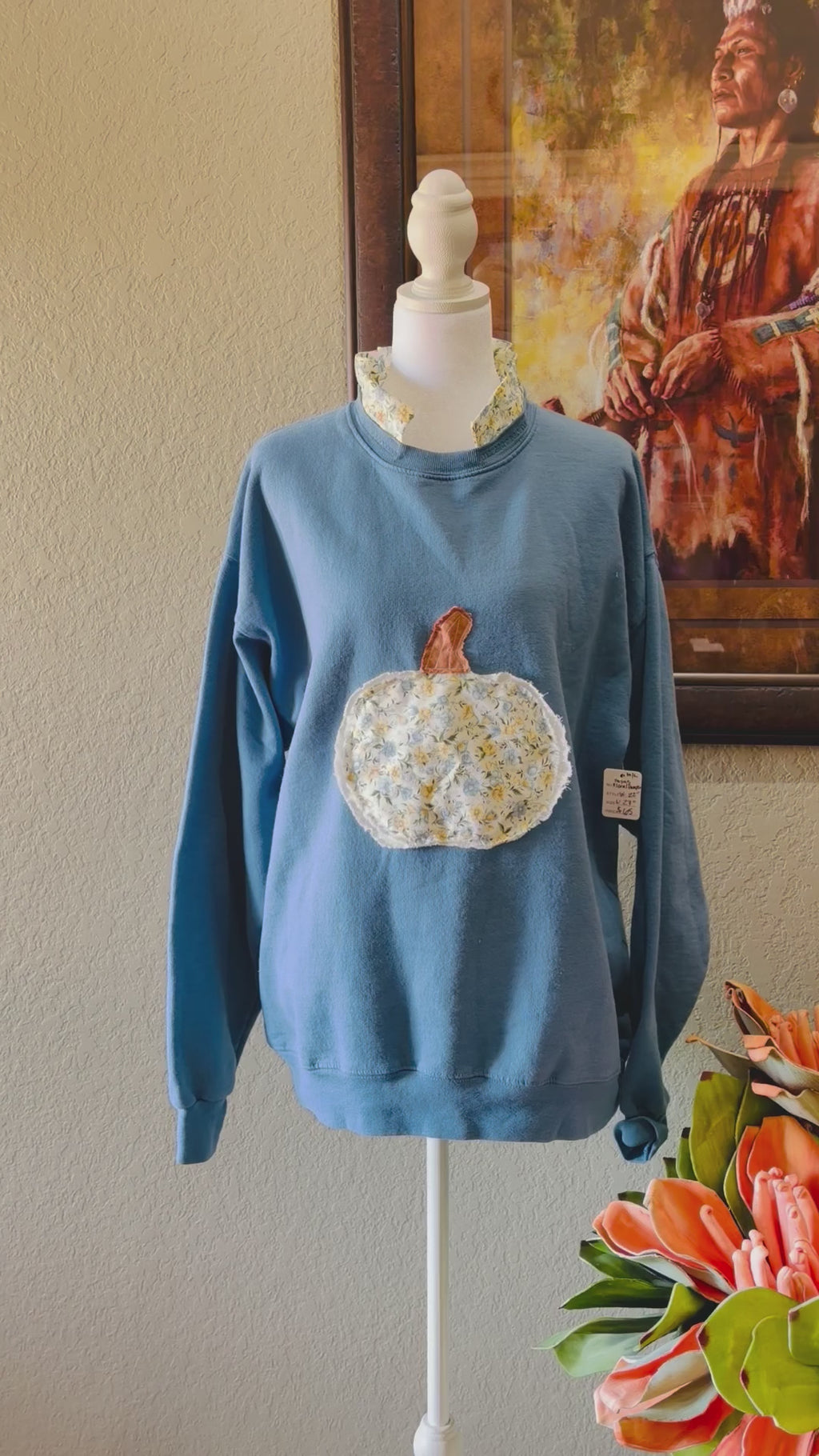 Papas Floral Pumpkin Sweatshirt ~M/L