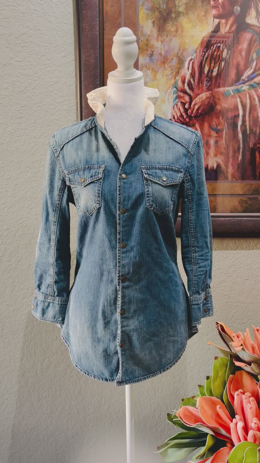 Denim Quilt Shirt- Small
