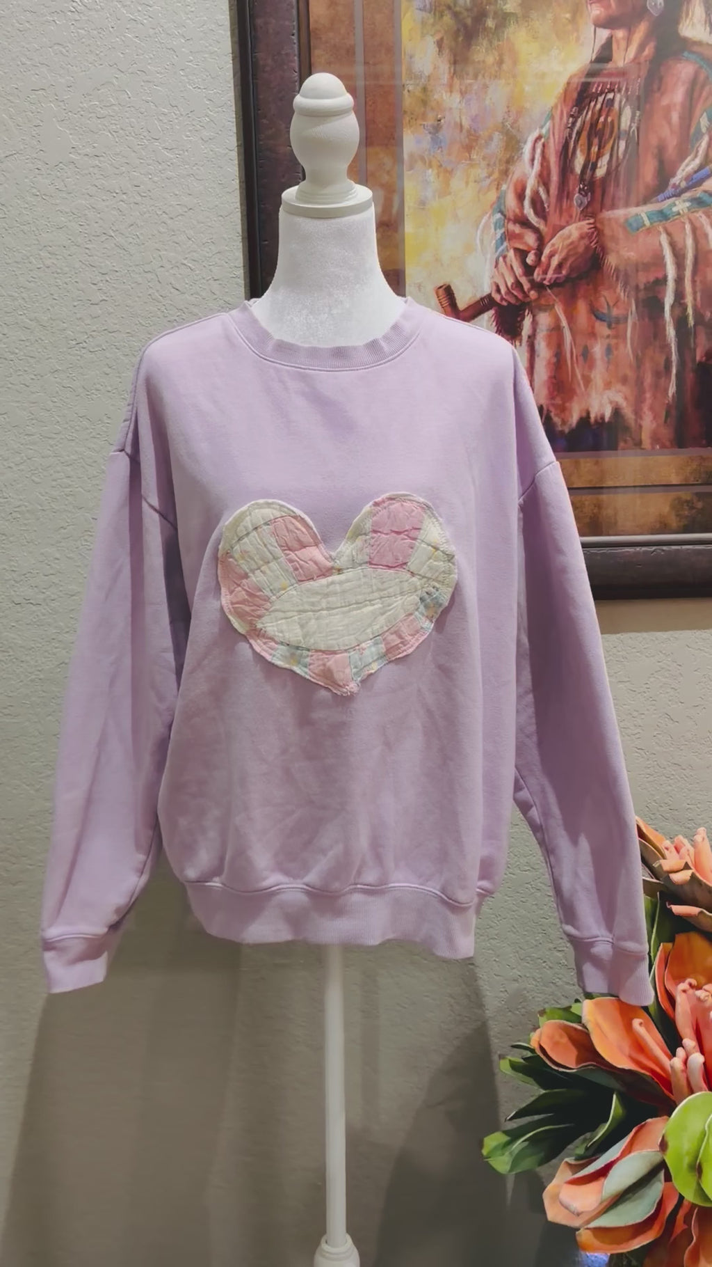 Purple Patch Quilt Sweatshirt- M/L