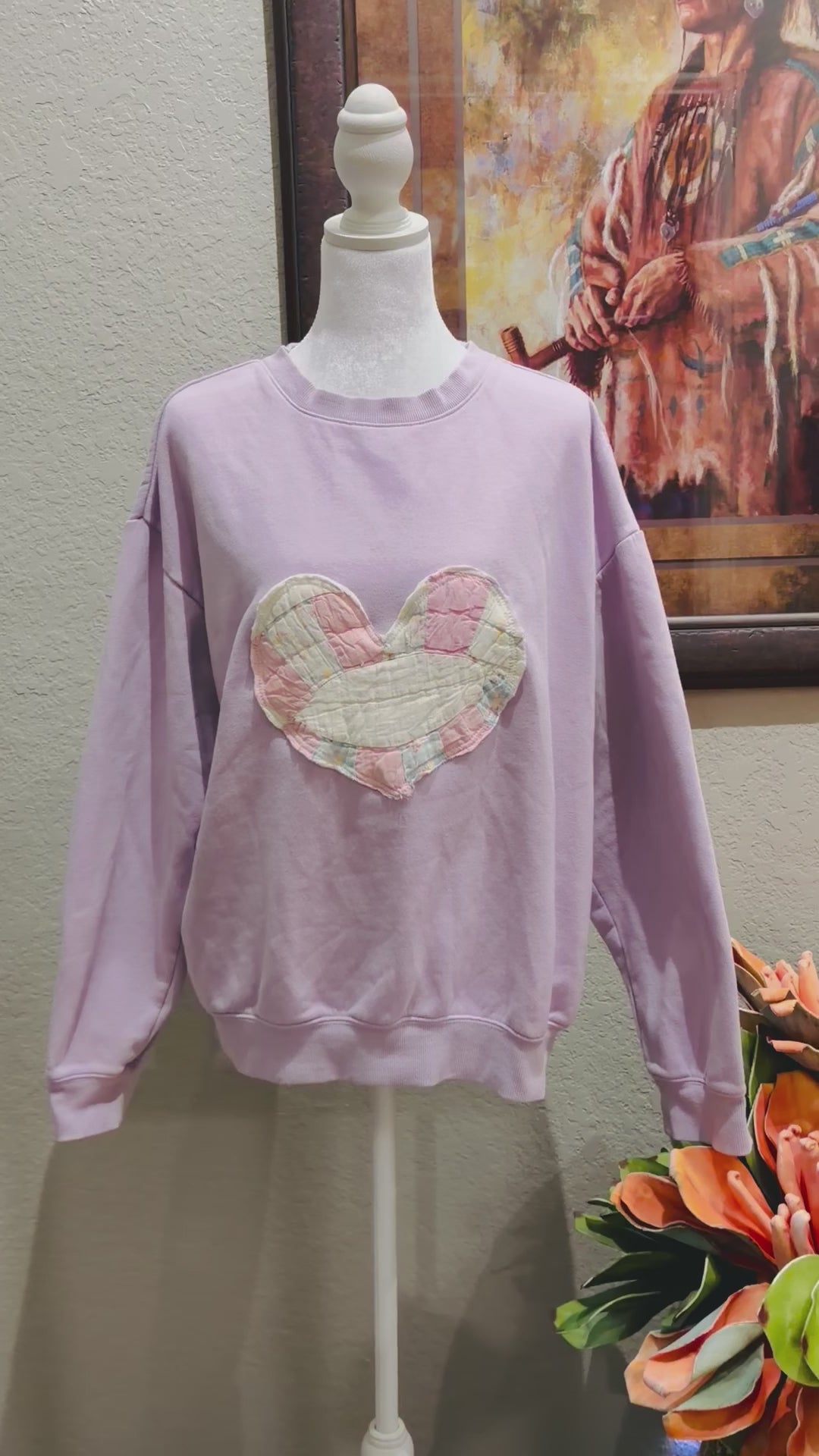 Purple Patch Quilt Sweatshirt- M/L